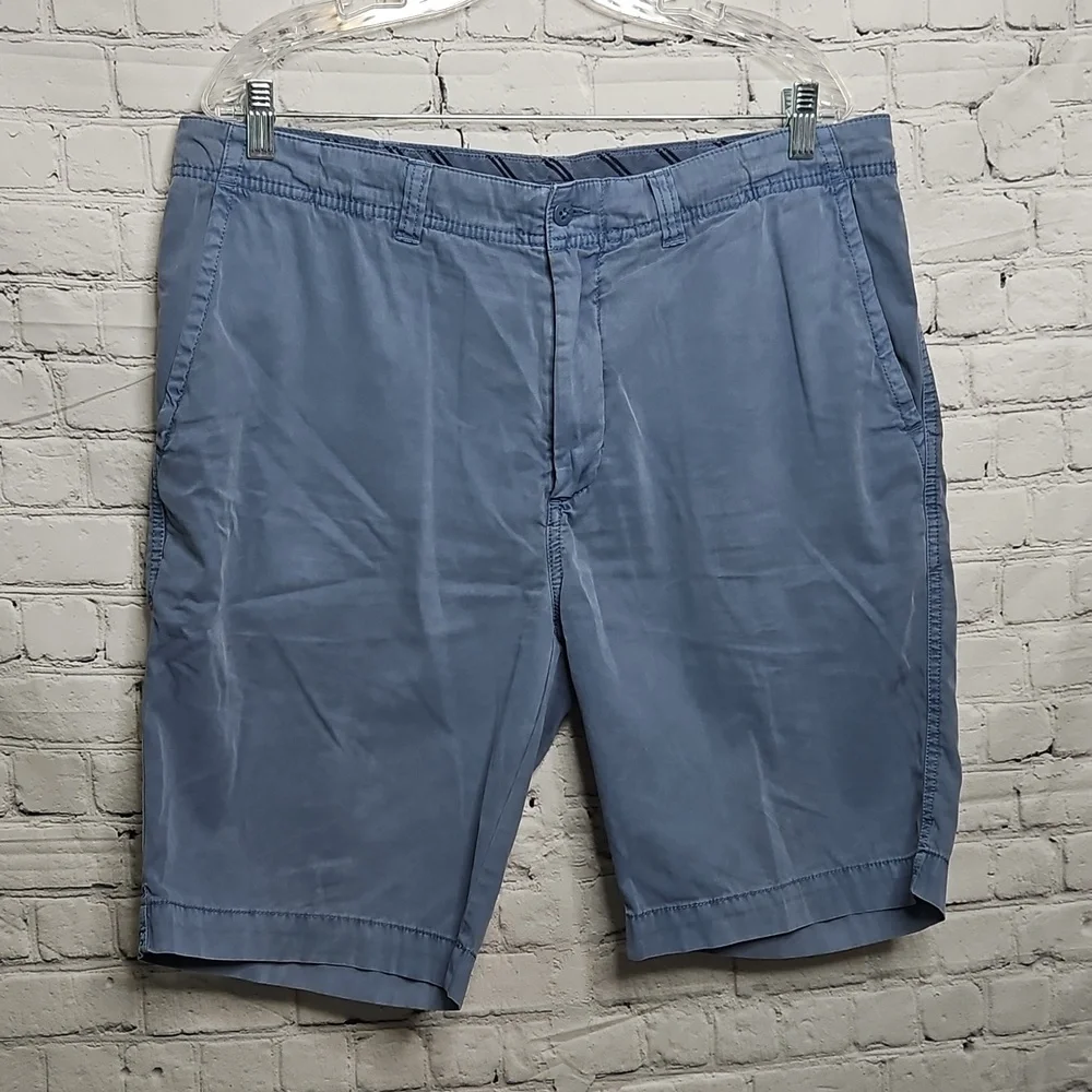 Daniel Cremieux Gray and Light Blue Flat Front Shorts Size 36